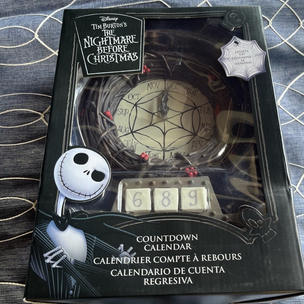New Disney Parks Nightmare Before Christmas Light Up Countdown Clock Calendar